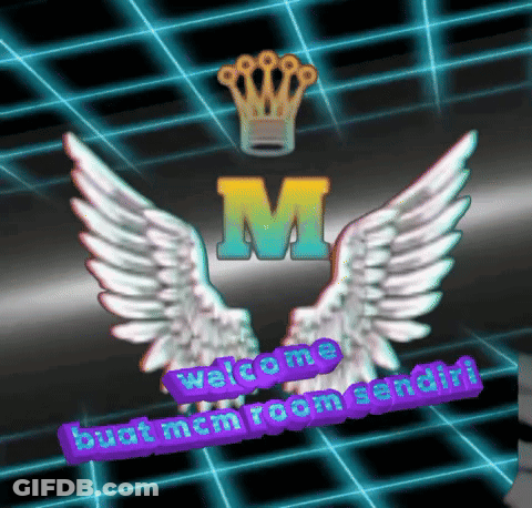 Crown With Letter M And Wings GIF