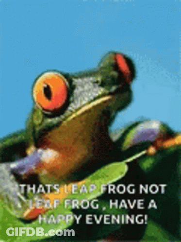 Crowned Frog Standing On Hind Legs In Grass GIF