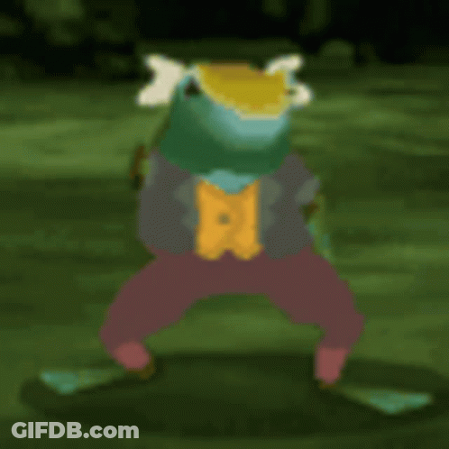 Crowned Frog Standing On Hind Legs GIF