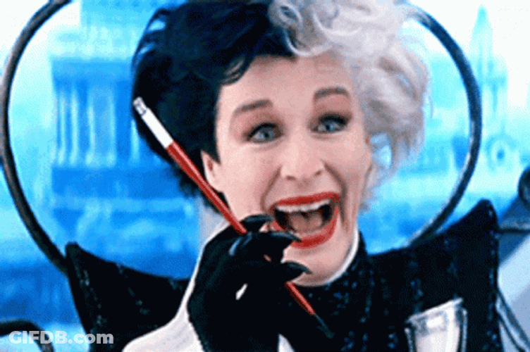 Cruella Glenn Close Laughing GIF