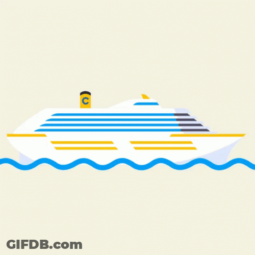 Cruise Ship Animated Ocean Waves GIF
