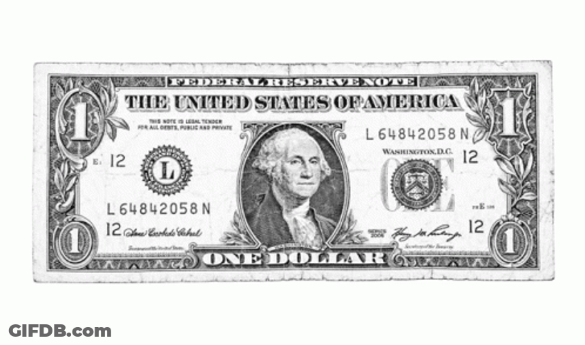 Crumpled 1 Dollar Bill GIF