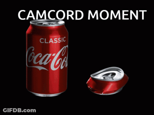 Crushed Coca-Cola Can Next To Full Can GIF