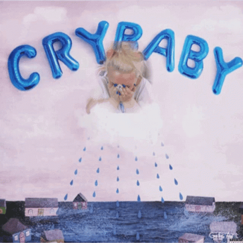 Crybaby Letter Balloon With Tears GIF