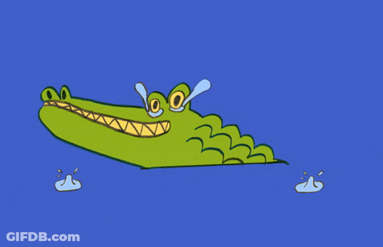 Crying Alligator On Water GIF