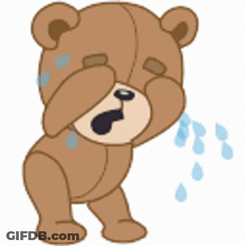 Crying Animated Bear GIF