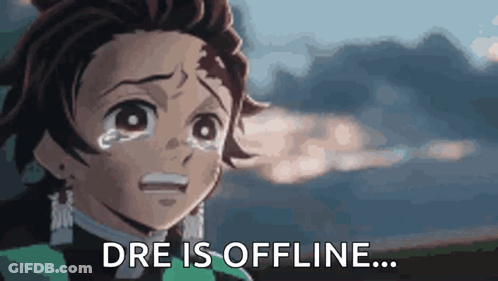 Crying Anime Character Dre Is Offline GIF