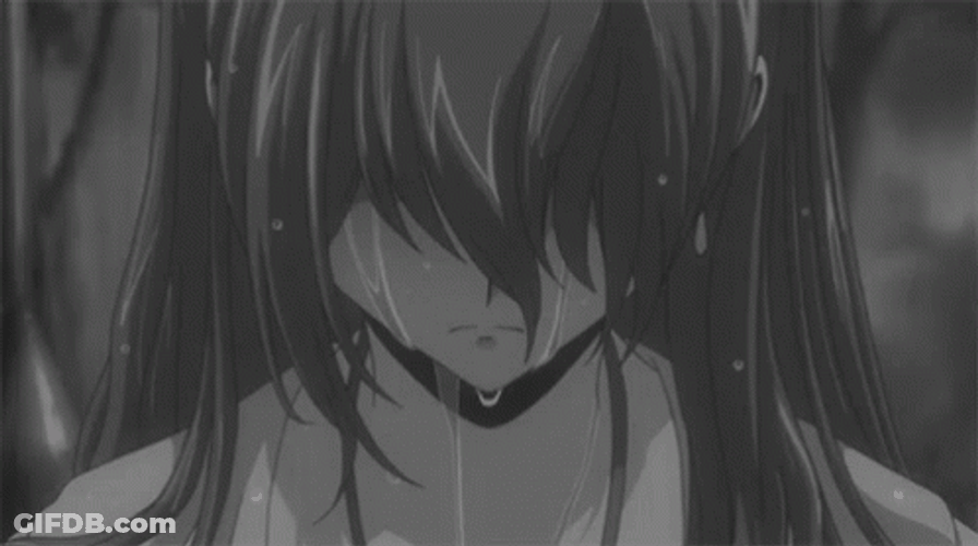 Crying Anime Girl In Rain GIF