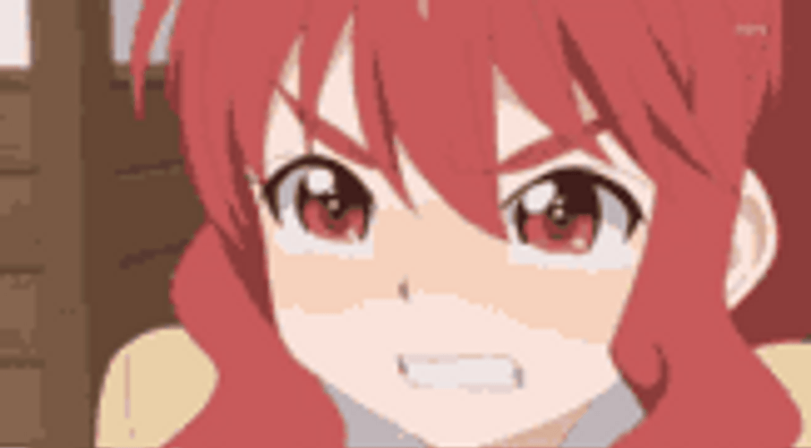 Crying Anime Red Hair Angry GIF