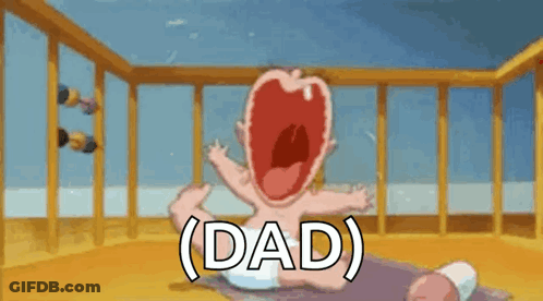 Crying Baby In Crib Saying Dad GIF
