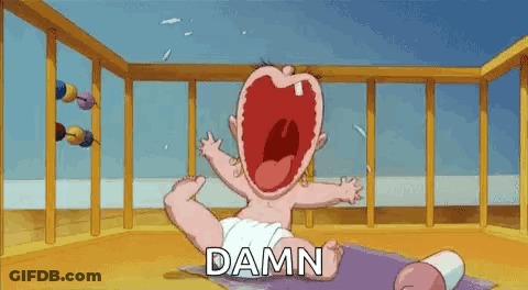 Crying Baby In Crib Saying Damn GIF