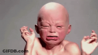Crying Bald Baby GIF