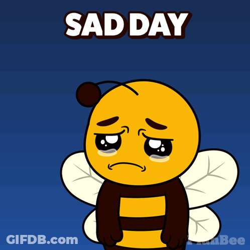 Crying Bee Cartoon Saying Sad Day GIF