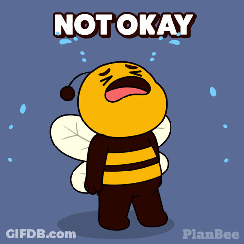 Crying Bee Saying Not Okay GIF