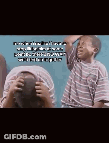 Crying Boy Holding Head GIF