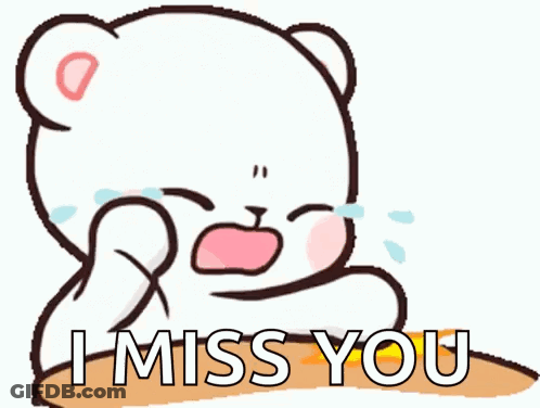 Crying Cartoon Bear I Miss You GIF