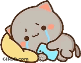 Crying Cartoon Cat On Pillow GIF