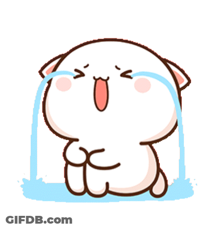 Crying Cartoon Cat With Water GIF