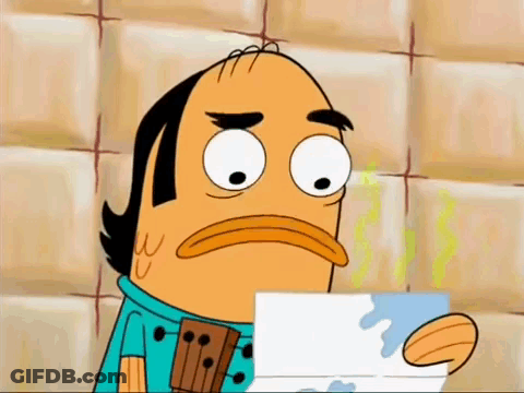 Crying Cartoon Character Holding Paper GIF