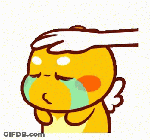 Crying Cartoon Character With Wings And Finger On Head GIF