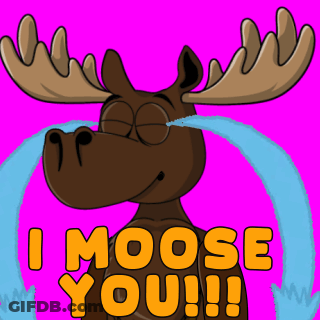 Crying Cartoon Moose I Moose You GIF
