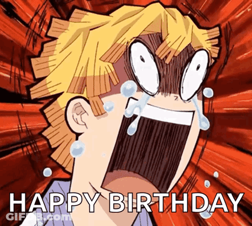 Crying Cartoon Saying Happy Birthday GIF