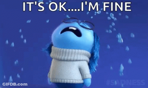 Crying Cartoon Saying It's Ok I'm Fine GIF