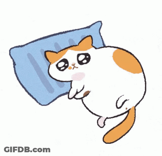 Crying Cat Lying Down GIF