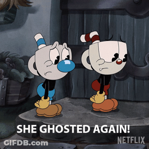 Crying Cuphead She Ghosted Again GIF