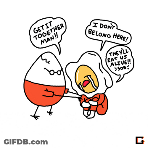 Crying Egg Dog I Don't Belong Here GIF