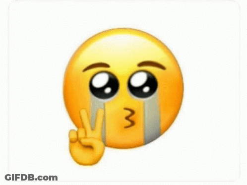 Crying Emoji Giving Peace Sign GIF