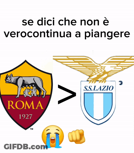 Crying Face Next To S.S. Lazio Emblem GIF