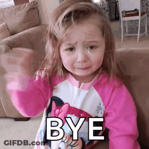 Crying Girl Toddler Byeeee GIF
