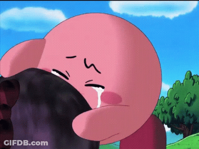 Crying Kirby Shaking GIF
