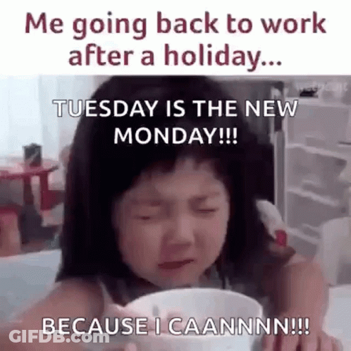 Crying Little Girl Eating Cereal After Holiday GIF