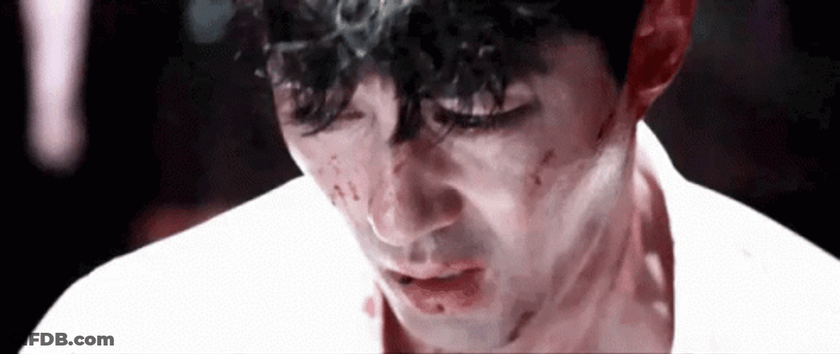Crying Man Shaking Bloody Shocked GIF