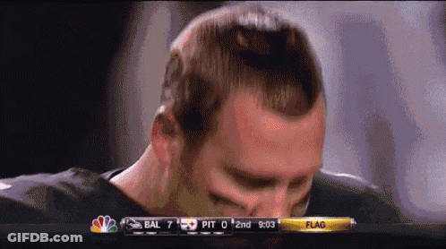 Crying Man Watching BAL Vs Pittsburgh Football On NBC GIF