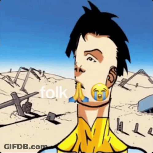 Crying Man With Folk GIF