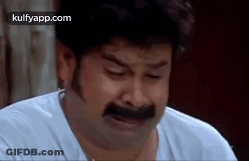 Crying Man With Mustache In White Shirt GIF