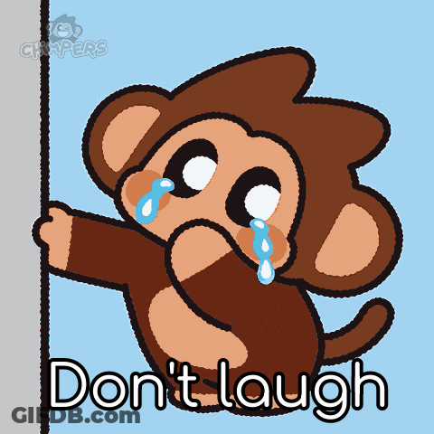 Crying Monkey Saying Don't Laugh GIF