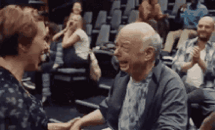 Crying Old Man Dancing Happy Woman GIF