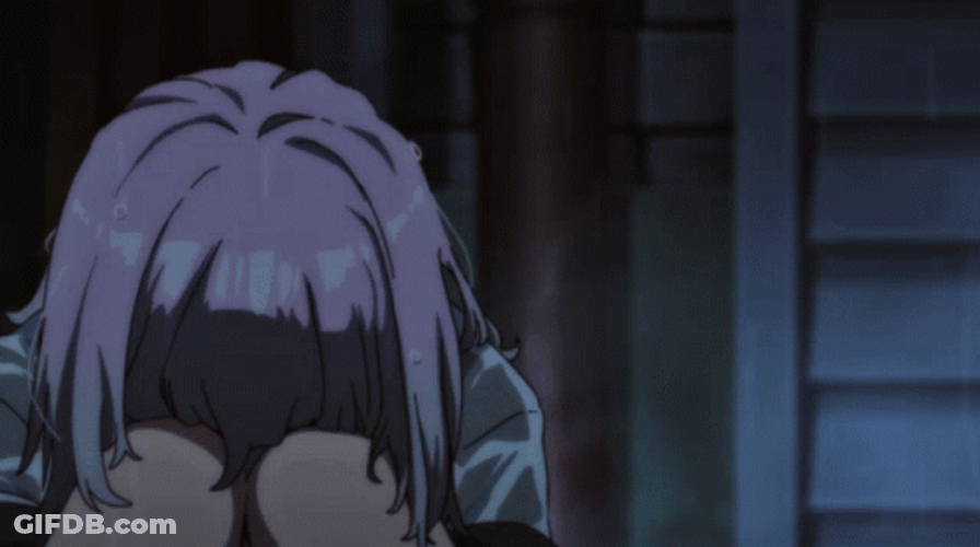 Crying On Knees Depressed Anime GIF