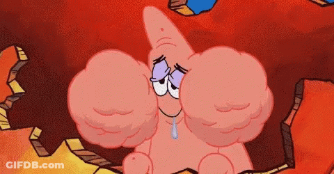 Crying Patrick Star With Nose Tear GIF