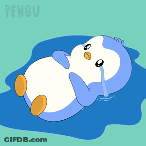 Crying Penguin In Water GIF