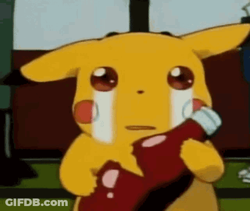 Crying Pikachu Holding Red Object GIF
