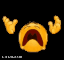 Crying Pixel Smiley Face With Hands Behind GIF
