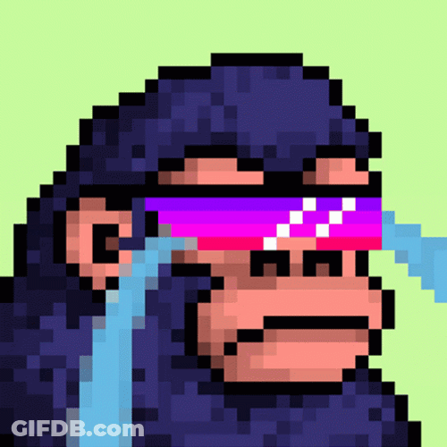 Crying Pixelated Ape Nft GIF