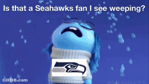 Crying Seahawks Fan With Seahawk Shirt GIF
