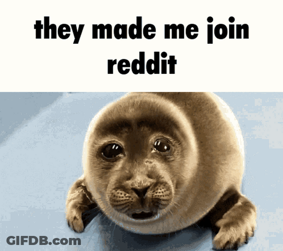 Crying Seal They Made Me Join Reddit Meme GIF