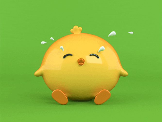Crying Small Chicken Emoticon GIF